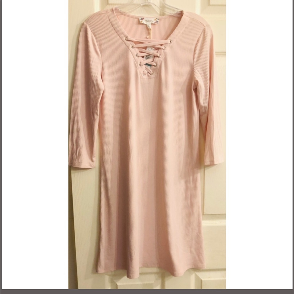 Pink 3/4 sleeve dress
